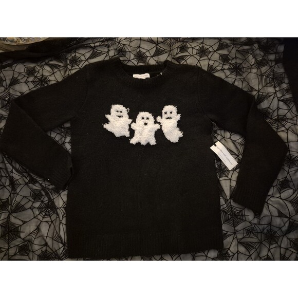 Rare NWT Cupcakes & Cashmere Women Halloween Little Ghost Sweater Size XS - Picture 1 of 6